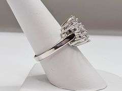 Dazzling 14 Kt White Gold Plated Lab Simulated Diamond Ring