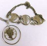 Silver Cut-Out Liberty Dime Necklace & Bracelet