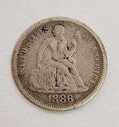 1886 Barber Dime Love Token