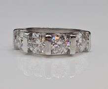 Sparkling 14 Kt White Gold Plate 4.15 Ct VVs1 F-G Simulated Diamond Ring