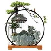 Ceramic Tabletop Waterfall with Mist & LED Light