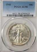 1941 Walking Liberty Half Dollar, PCGS AU58