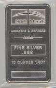 Nice NTR Metals 10 Troy Oz pure .999 fine silver bar in plastic