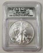 2018 MS70 Silver Eagle First Day of Issue ICG In Wood Box