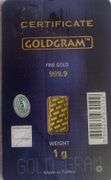 Goldgram 1 Gram 24 K Ingot. Istanbul Refinery
