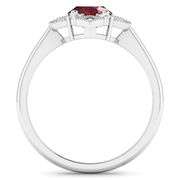 14KT White Gold 1.5ctw Ruby and Diamond Ring