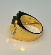 Men's 14 Kt Gold Plate 7.35 Ctw Lab Simulated Diamond Ring.