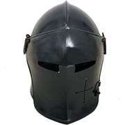 Black Medieval Barbuta Knight Templar Crusader Helmet