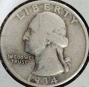 1934 Double Die Washington Quarter, Circulated