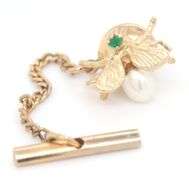 Two 14K YG Insect Tie Tacks