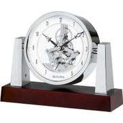 Bulova Largo Clock with Dark Mahogany Finish