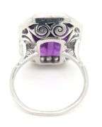 Impressive High-Quality Amethyst Ring in 14k White Gold
