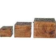 Rustic Mango Wood Floral Keepsake Boxes Set of 3