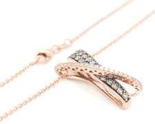 14kt Rose gold LeVian fancy brown diamond crossover pendant on chain