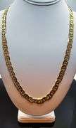 Huge 52 Gram14K Tri-Layered Yellow Gold Plate Mariners Link Necklace