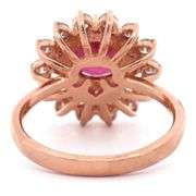 Effy 2.75ct Ruby and 1.10ctw Diamond Double Starburst Frame Ring in 14K