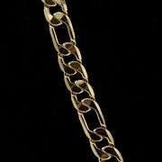 Huge 125.5 Grams Italian 14 Kt Gold Plated Figaro Chain Necklace