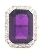 Impressive High-Quality Amethyst Ring in 14k White Gold
