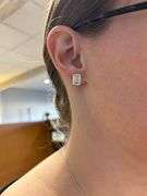 Stunning Certified 7.13CTW Emerald Cut Diamond Studs