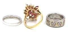 Lot of 3 Vintage 925 sterling silver rings