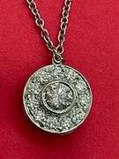 Tiffany & Co. Mini Circlet Diamond Halo Pendant Necklace in Platinum. certified