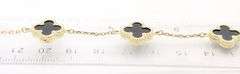 Lovely 14K Yellow Gold 5 Motif Black Onyx Bracelet