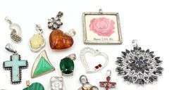 Group lot of Vintage 925 sterling silver pendants