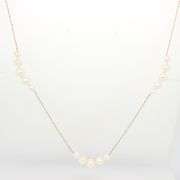 14kt Yellow gold white fresh water pearl necklace