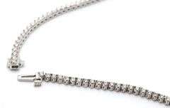 Custom-Made 18K White Gold Riviera Necklace with Round Brilliant-Cut Diamonds (24.89 ct, 36.4g)