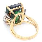 18k Yellow Gold Tourmaline and Diamond Accent Ring
