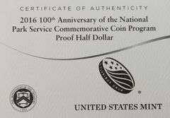 2016-S 50c National Parks Service 100th Anniversary PR DCAM