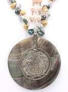 Group lot of 2 Vintage 925 sterling silver beaded necklaces