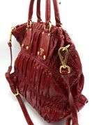 Prada Rosso Vernice Gaufre Leather Tote With Shoulder Strap