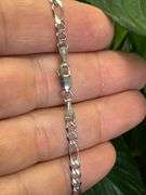 10k White Gold Solid Figaro Link Chain 3.3mm Necklace 18"