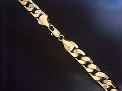 Huge 133.5 Gram 14 Kt Tri-Layered Gold Plate Cuban Link Necklace