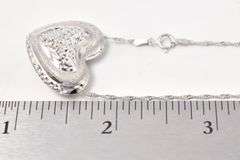 Romantic Heart Pendant Necklace in 18K White Gold