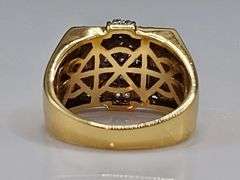 Men's 14 Kt Gold Plate 5.75 Cttw. Lab Simulated Diamond Ring