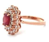 Effy 2.75ct Ruby and 1.10ctw Diamond Double Starburst Frame Ring in 14K