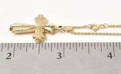 Spectacular Cross Pendant Necklace in 14K Yellow Gold