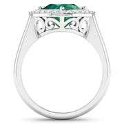 14KT White Gold 2.07ctw Zambian Emerald and Diamond Ring