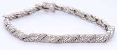 Vintage 925 Sterling Silver Cubic Zirconia Bracelet