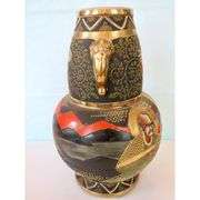 Japanese Satsuma Incense Burner with Gold Gilt Vase