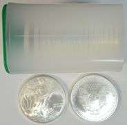 Superb original Gem BU Roll of 20 2006 $1 American Silver Eagles