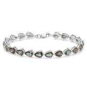 11CT (20 PCS) RAINBOW MYSTIC AMETHYST 925 STERLING SILVER BRACELET