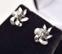 Divine 14K White Gold Diamond Stud Earrings