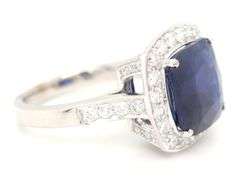 18k White Gold Sapphire and Diamond Ring