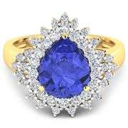 14KT Yellow Gold 2.97ctw Tanzanite and Diamond Ring