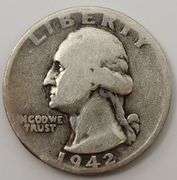 1942-D Double Die Obverse Washington Quarter, Circulated