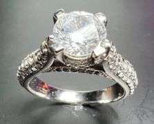 Sparkling 3.15 Ct 14 Kt White Gold Plated Engagement Ring