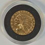 Very pretty near Mint 1915 US $2.50 Indian Gold Piece